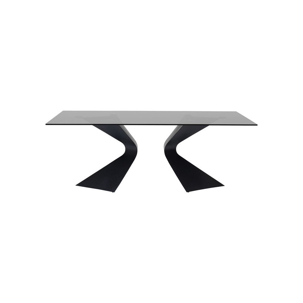 Table à manger verre trempé noir 200 cm GLORIA