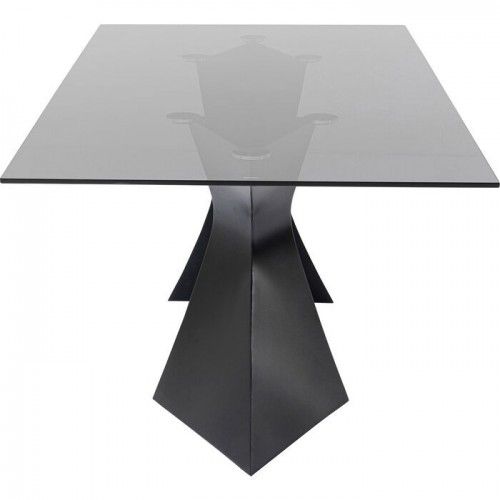 Table à manger verre trempé noir 200 cm GLORIA