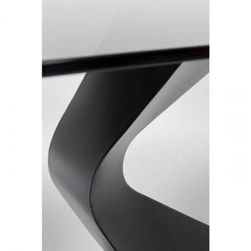 Table à manger verre trempé noir 200 cm GLORIA