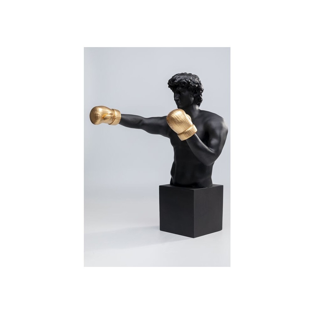 Statue black man golden boxing gloves BALBOA