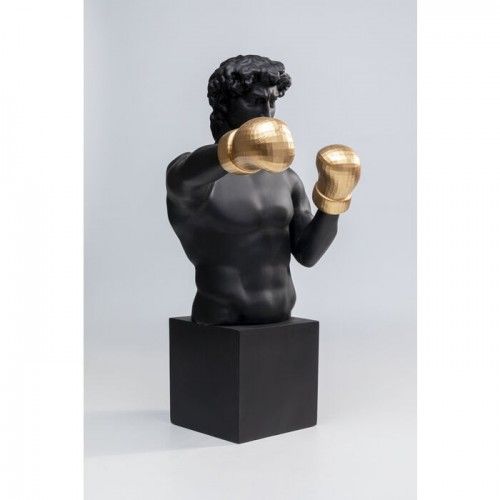 Sculpture décorative BALBOA boxeur noir aux gants dorés KARE Design — vue de trois quarts opposée