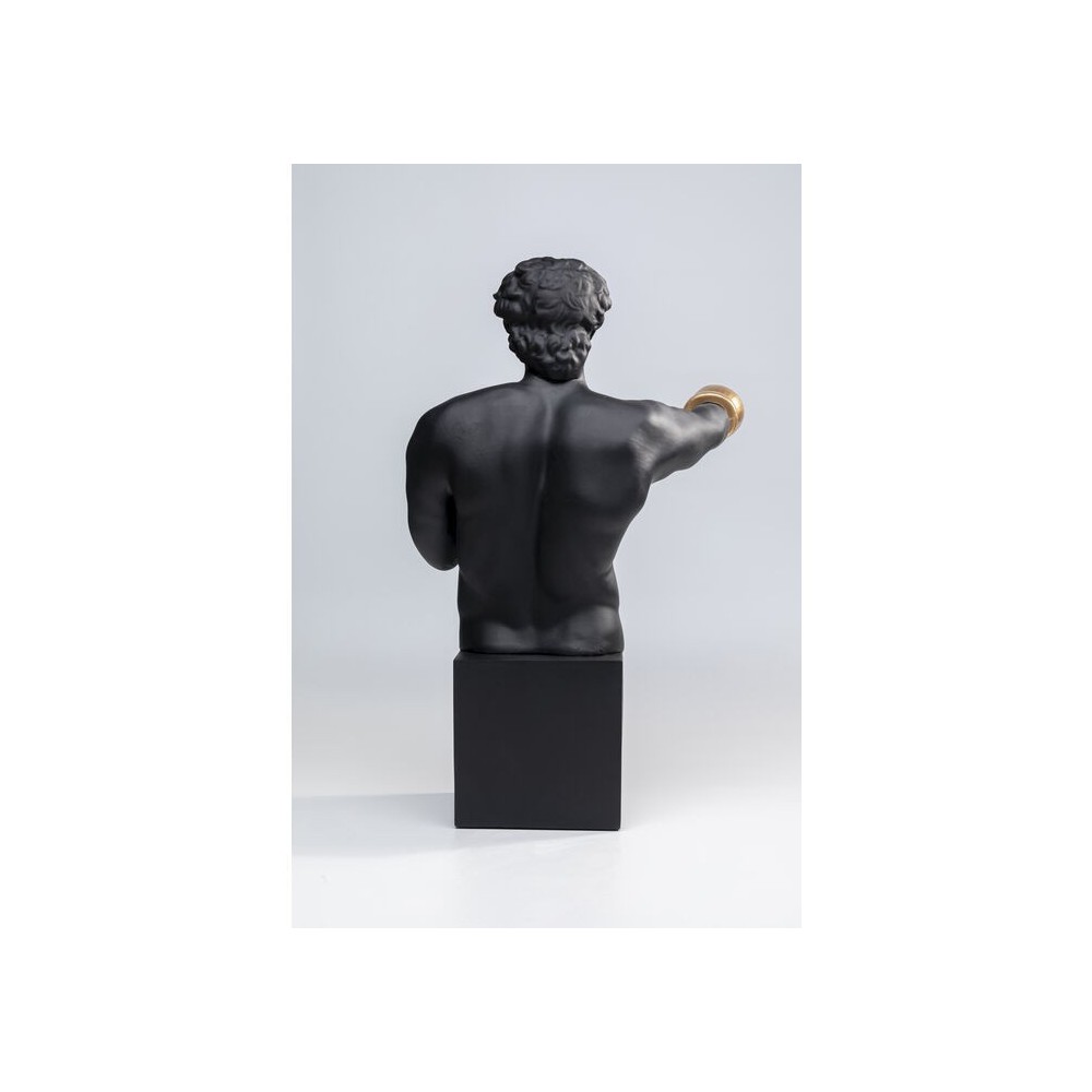 Scultura decorativa BALBOA pugile nero con guantoni dorati KARE Design — vista posteriore