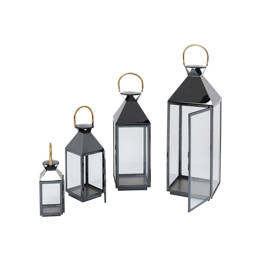 Set di 4 lanterne oro nero GIARDINO