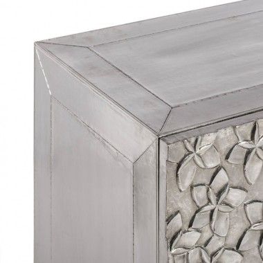 Bequeme Muster Blumen Silber Metall / Holz SPACES