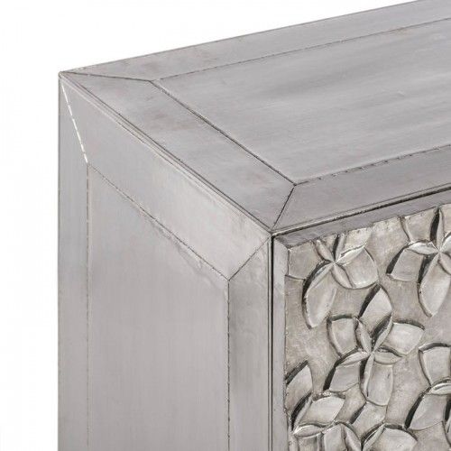 Cómodo patrón flores metal plata / madera SPACES