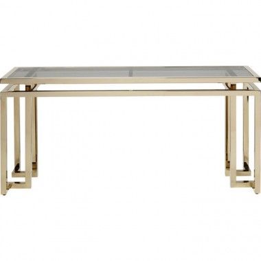 Ouro de aço inoxidável do console de vidro 160cm