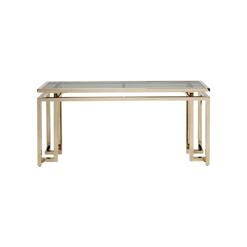 Ouro de aço inoxidável do console de vidro 160cm
