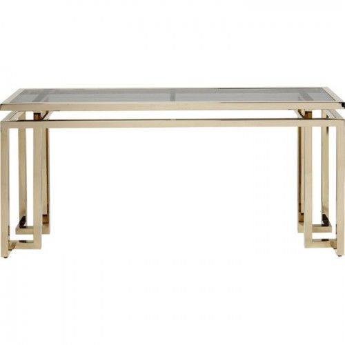 Ouro de aço inoxidável do console de vidro 160cm