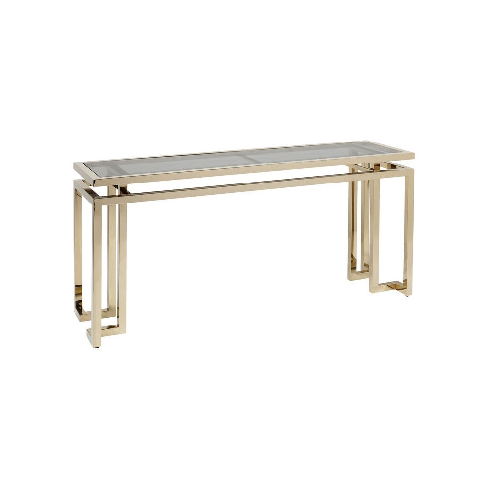 Ouro de aço inoxidável do console de vidro 160cm