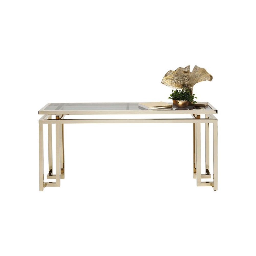 Ouro de aço inoxidável do console de vidro 160cm