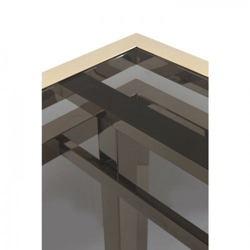 Ouro de aço inoxidável do console de vidro 160cm