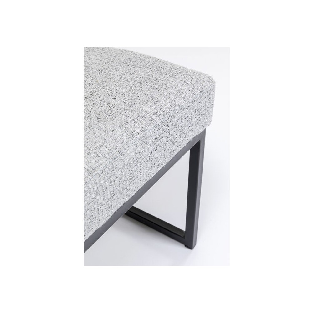 Capitonne banco luz cinza tecido metal dolce