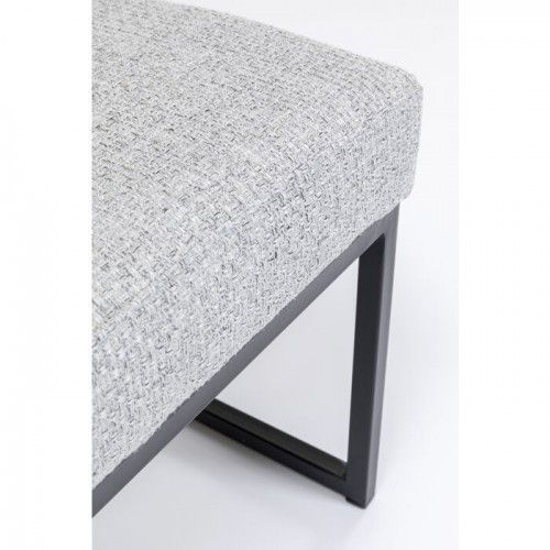 Upholstered bench light gray fabric metal DOLCE