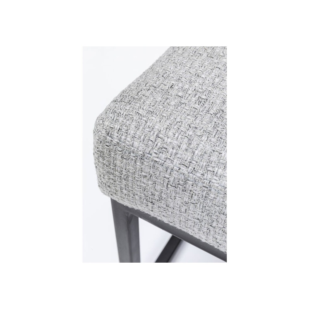 Upholstered bench light gray fabric metal DOLCE