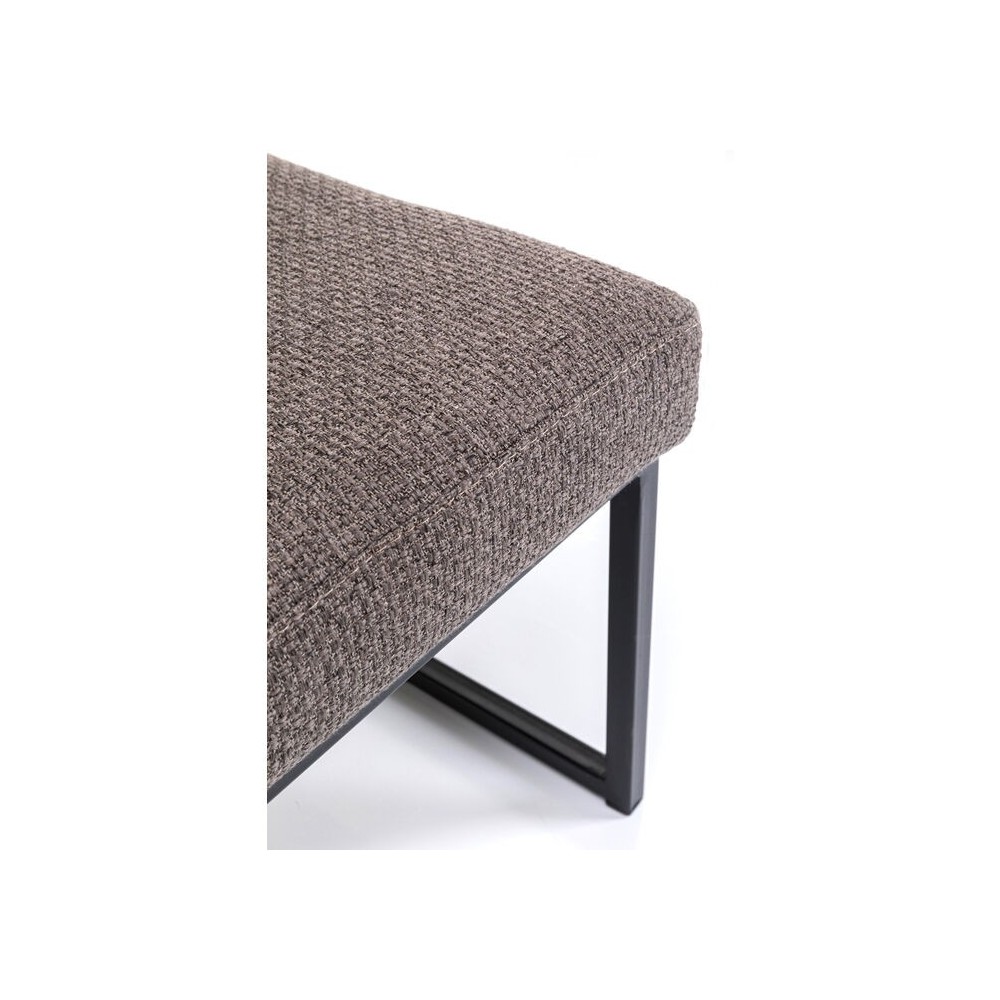 Upholstered bench brown fabric metal DOLCE