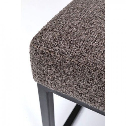 Upholstered bench brown fabric metal DOLCE
