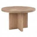 Table à manger ronde pied croisé bois d'orme 120cm BRUTA