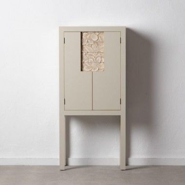 Old taupe metal cabinet 4 drawers 2 doors SERESTI