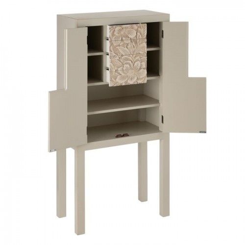Oude taupe metalen kast 4 laden 2 deuren SERESTI