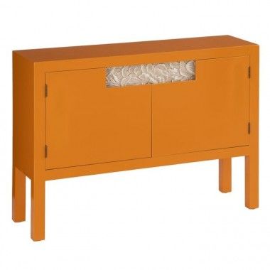 Pumpkin metal chest of drawers 3 drawers 2 doors SERESTI