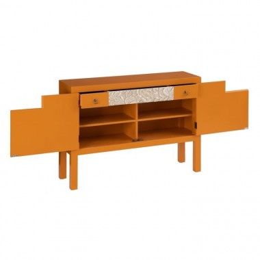 Pumpkin metal chest of drawers 3 drawers 2 doors SERESTI