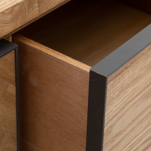 Dresser como uma cinza / metal 3 gavetas 1 Mesa Porta