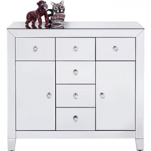 Commode 2 portes 6 tiroirs effet miroir LUXURY