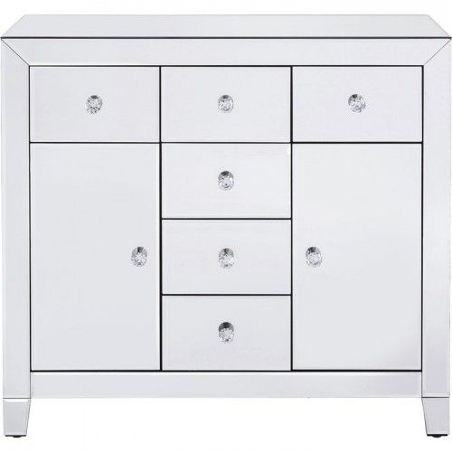 Cómoda LUXURY efecto espejo de 2 puertas y 6 cajones