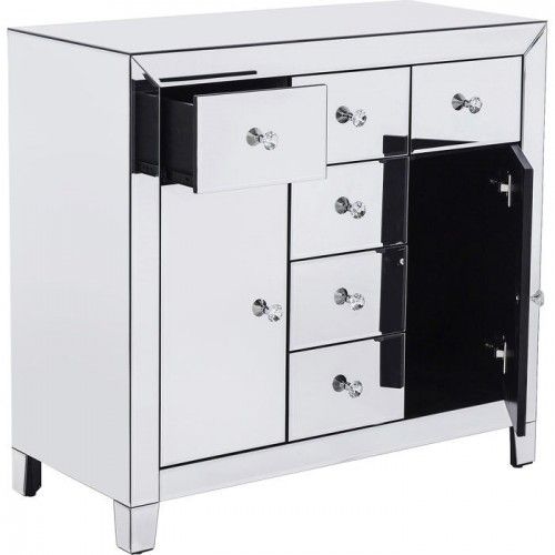 Cómoda LUXURY efecto espejo de 2 puertas y 6 cajones