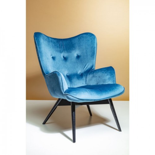 VICKY Sessel aus blauem Samtstoff