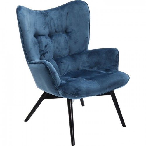 VICKY Sessel aus blauem Samtstoff