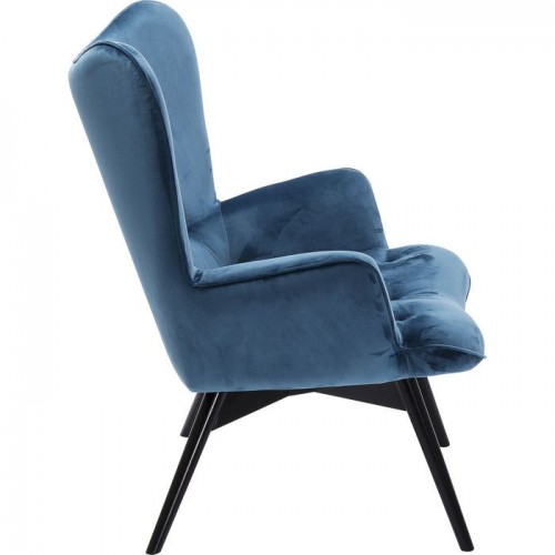 VICKY Sessel aus blauem Samtstoff
