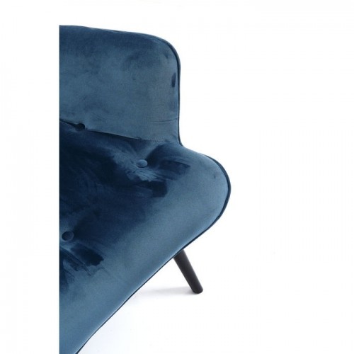 VICKY fauteuil in blauwe fluwelen stof