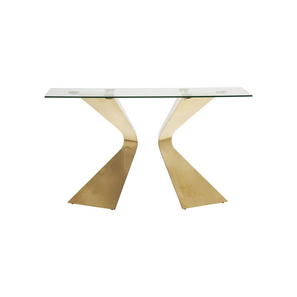 Console de design de vidro e ouro 140 cm Gloria
