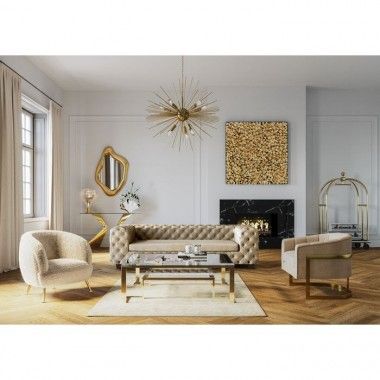 Console de design de vidro e ouro 140 cm Gloria 2