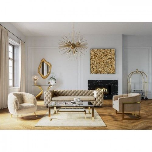 Console de design de vidro e ouro 140 cm Gloria