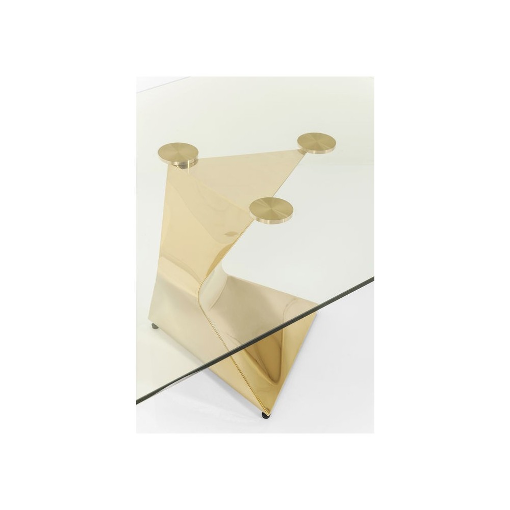 Console design en verre et or 140 cm GLORIA