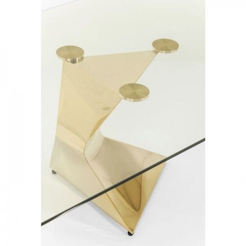Console design en verre et or 140 cm GLORIA