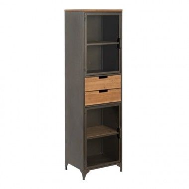 Mobile Credenza con Vetrina e Libreria stile INDUSTRIAL struttura