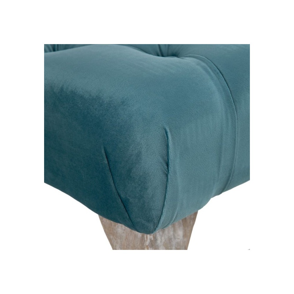 Banco acolchoado azul tecido de veludo xsprend