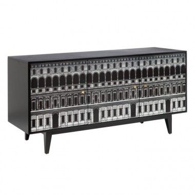 Black / Branco Impresso Bahut Gabinete