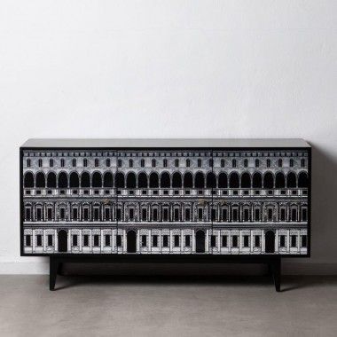 Credenza stampata in bianco/nero CABINET