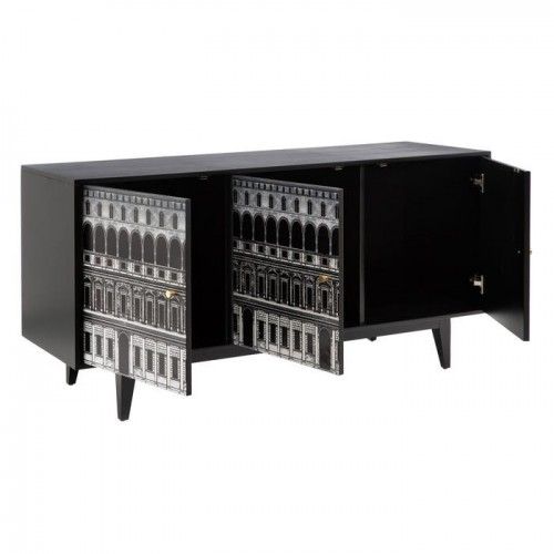 Black / Branco Impresso Bahut Gabinete