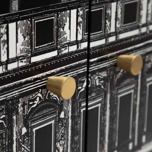 Black / Branco Impresso Bahut Gabinete