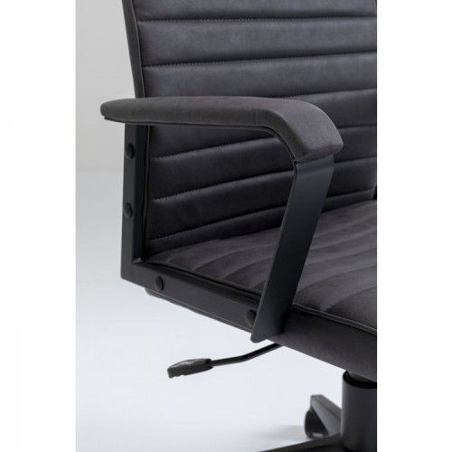 Chaise de bureau effet cuir noir LABORA