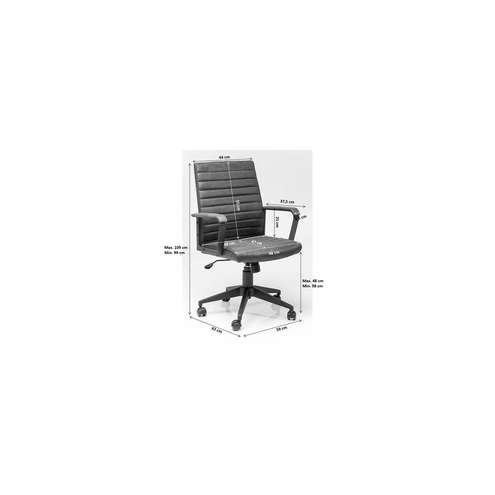 LABORA Bürostuhl in schwarzem Ledereffekt