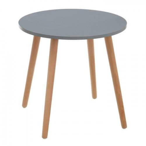 Ronde bijzettafel naturel grijs beukenhout 50 cm TROLLEY