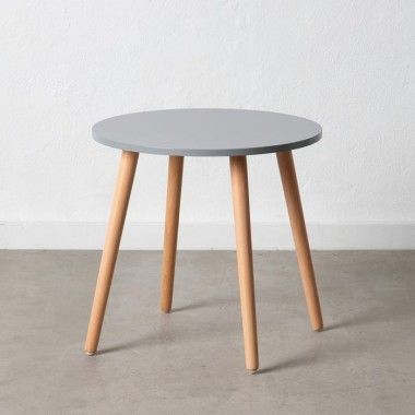 Round side table natural gray beech wood 50 cm TROLLEY