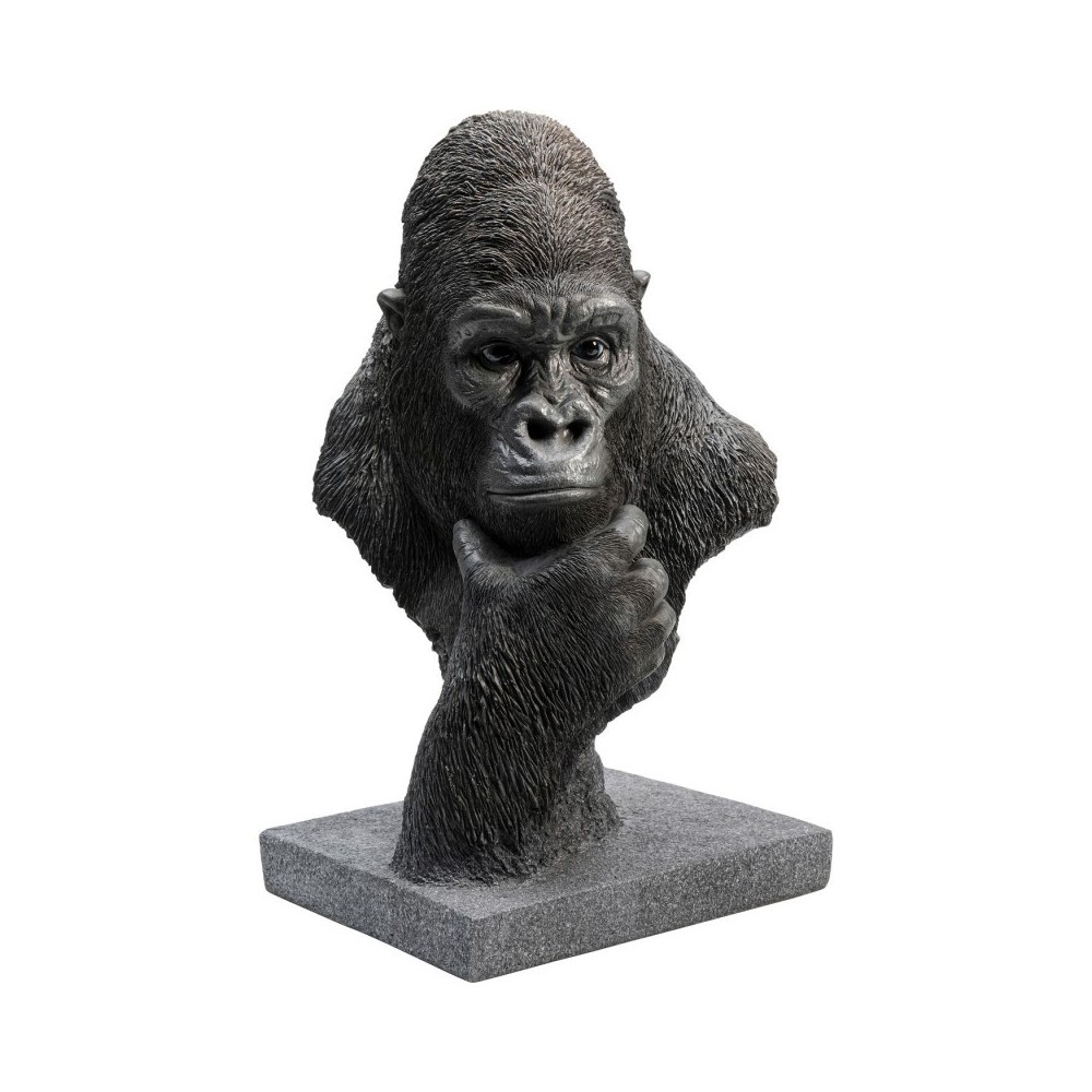 Cabeça de gorila estátua pensando preto GORILLA