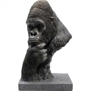 Cabeça de gorila estátua pensando preto GORILLA